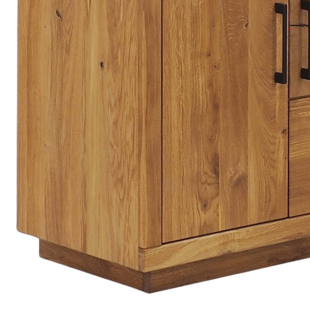 Vitrinenschrank Lasito aus Eiche Massivholz geölt