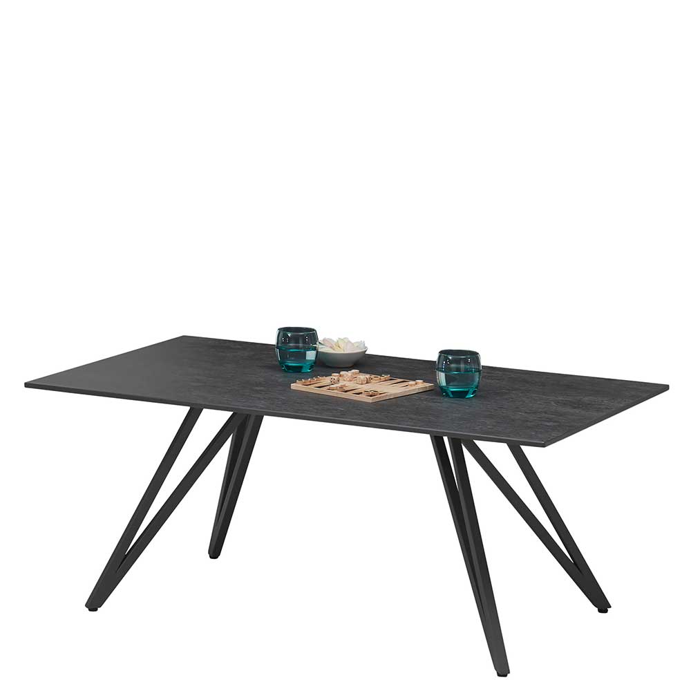 Moderner Design Wohnzimmertisch Dezanos in Schwarz mit Keramikplatte