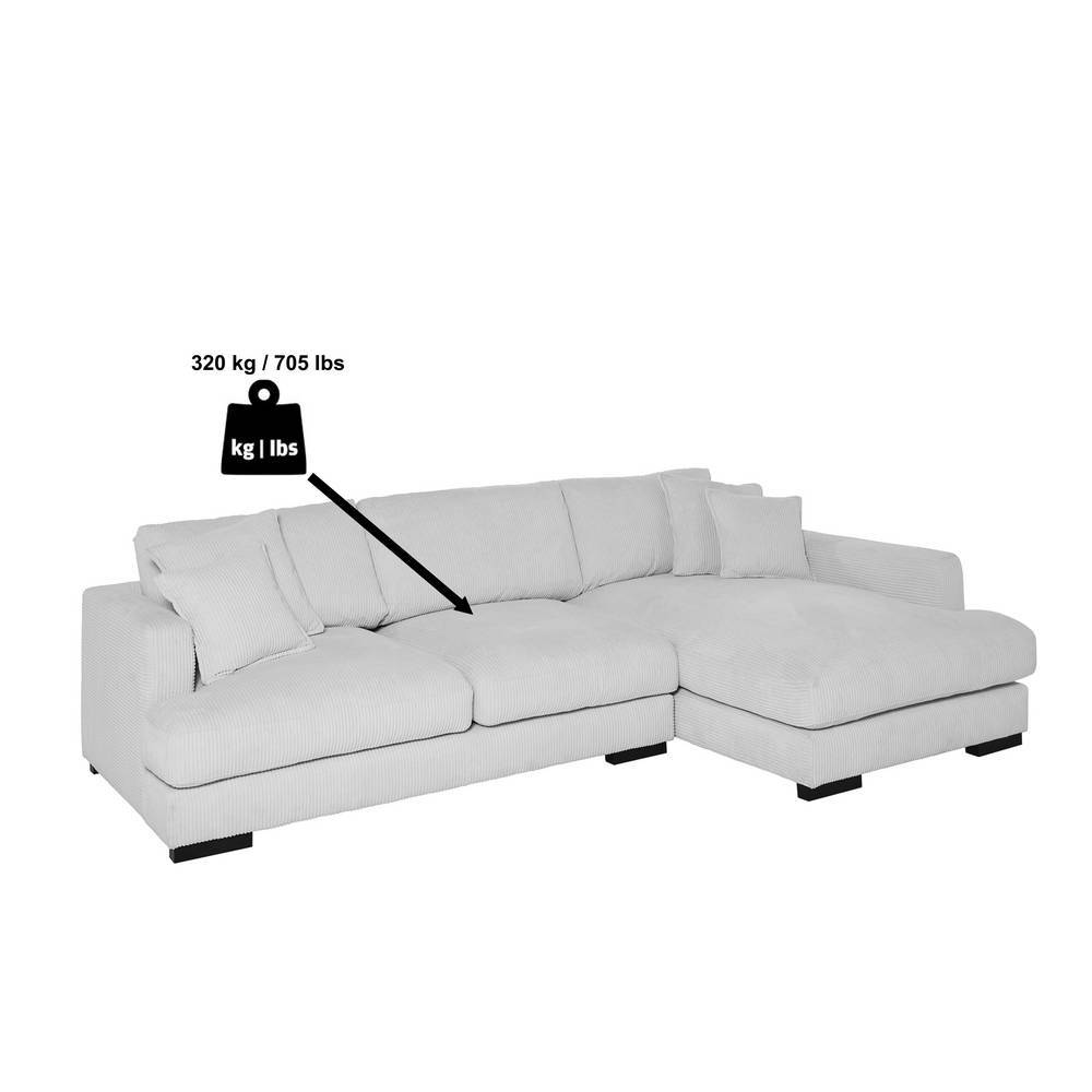 Ecksofa Crocetta in Offwhite aus Cord