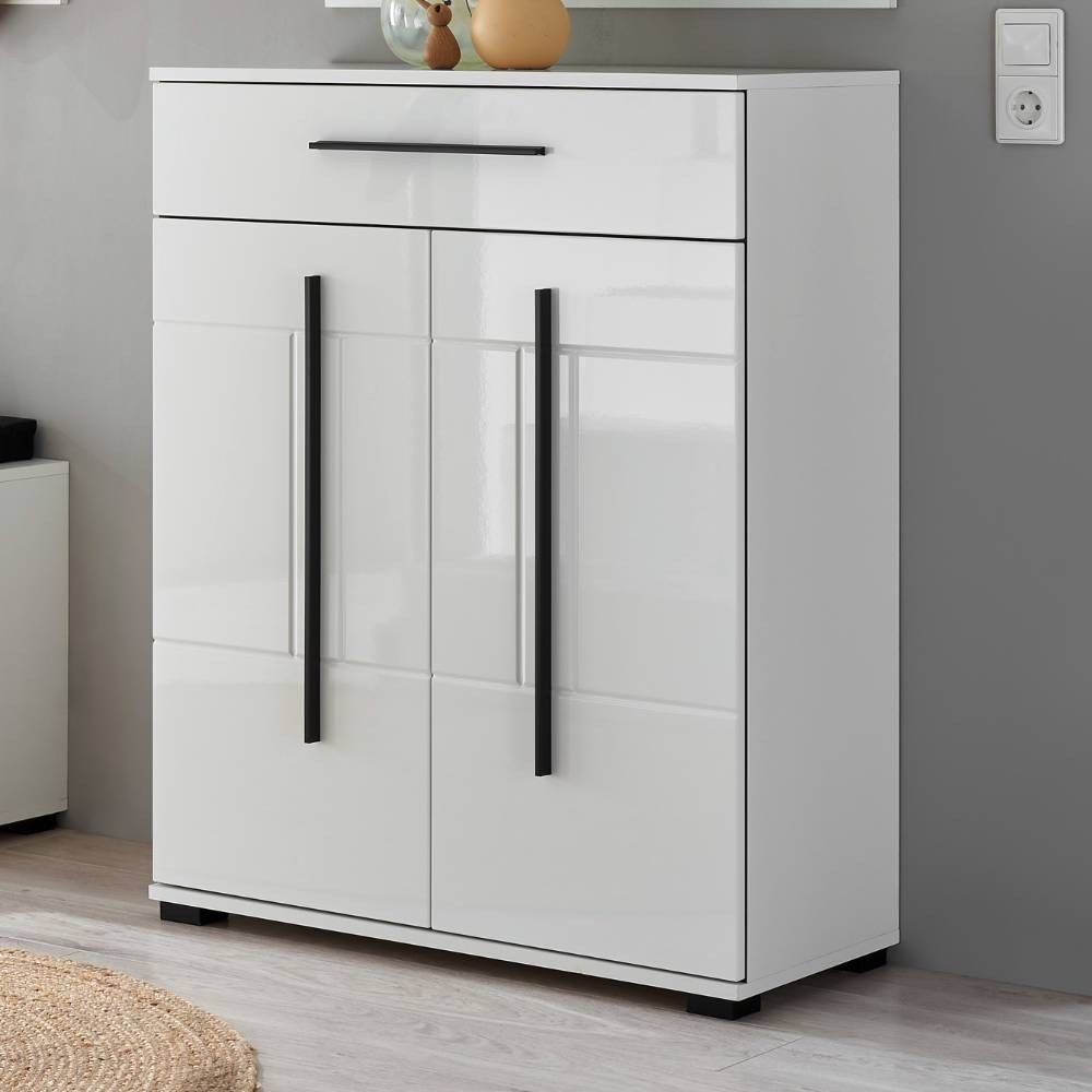Flurgarderobe Bistian in Weiß mit Hochglanz Front (vierteilig)