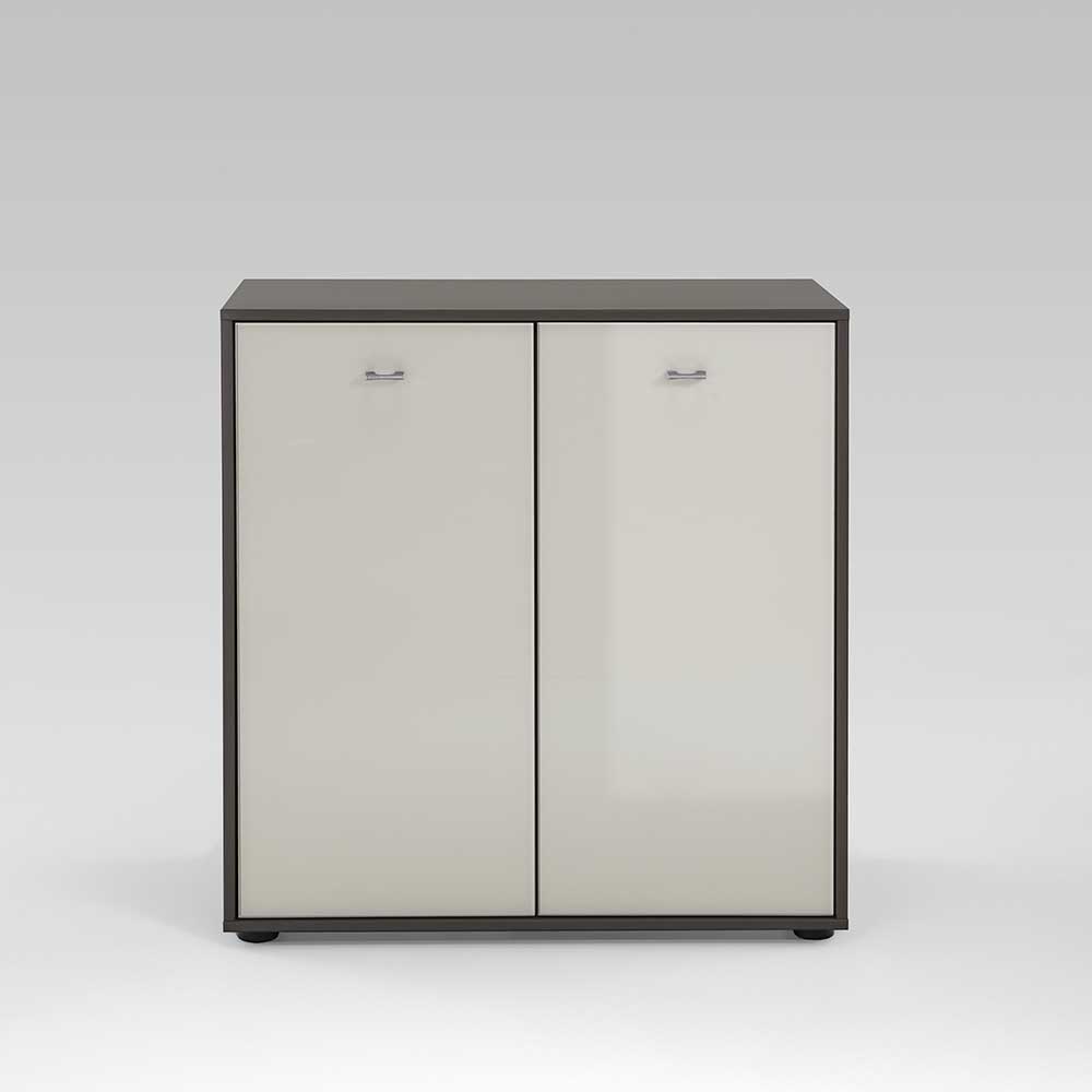 Kommode Agruma in Creme Grau Braun 80 cm