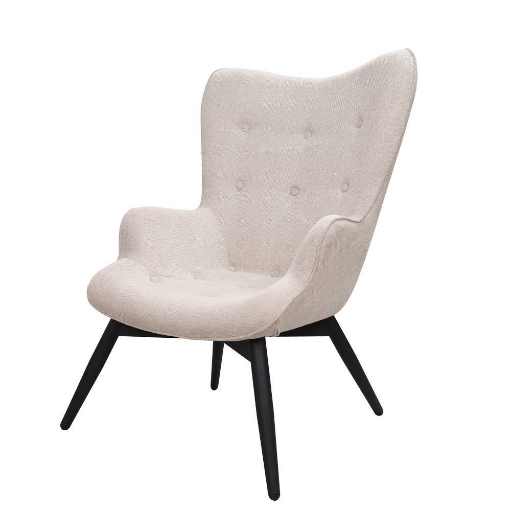 Skandi Design Sessel Magister in Beige und Schwarz