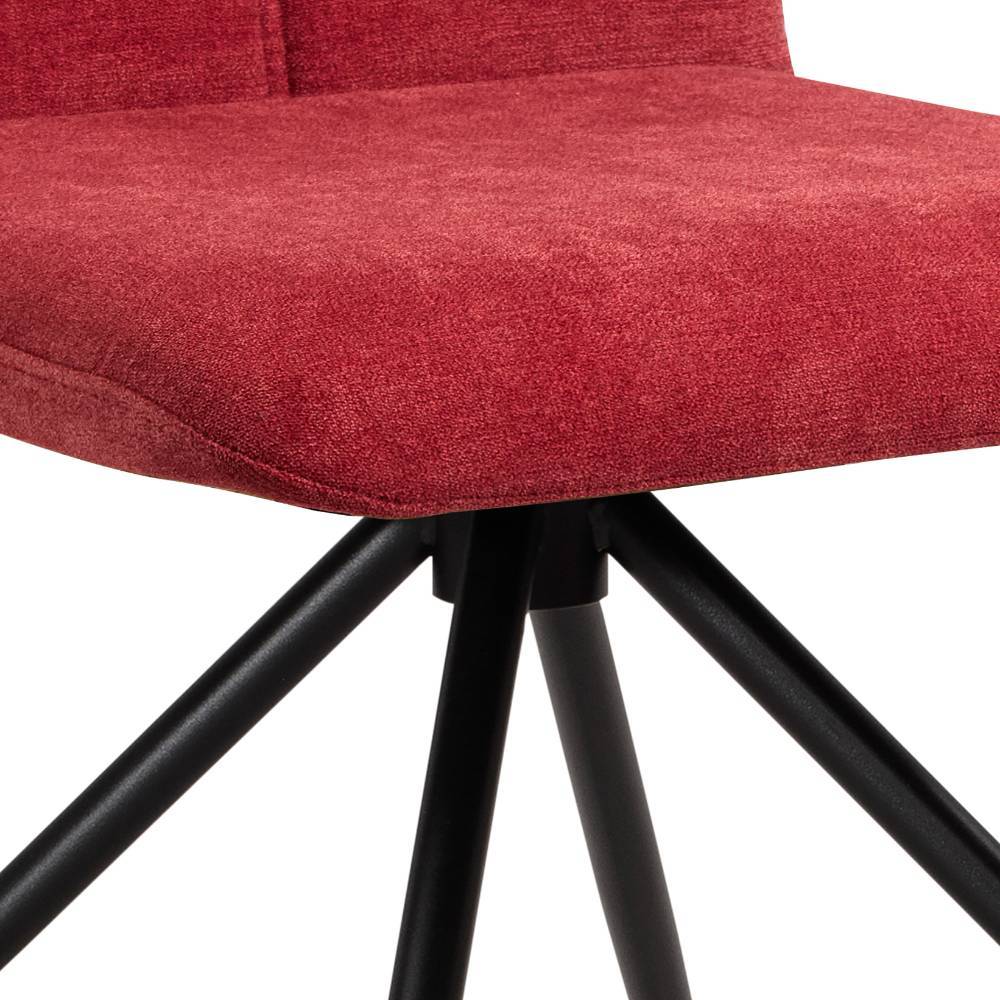 Esstisch Stühle Vetonia in Rot mit Gestell aus Metall (2er Set)
