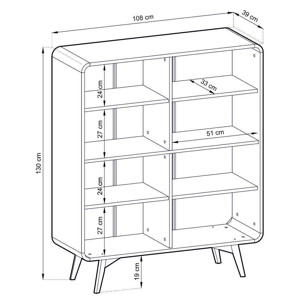 Wohnzimmerschrank Snake im Skandi Design mit Drehtüren