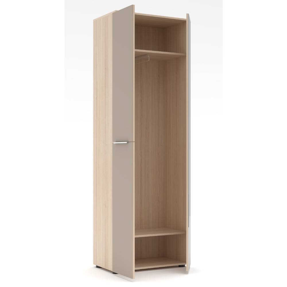 Garderobenschrank Daniele in Hellgrau und Eichefarben