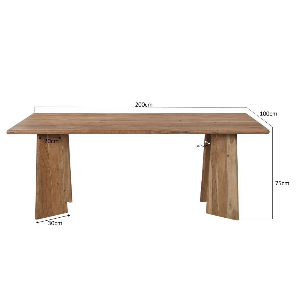 Esszimmertisch Troyesa aus Akazie Massivholz 200 cm breit