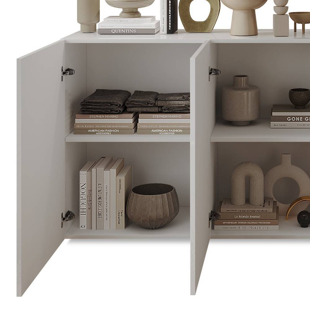 Sideboard Eight in Wildeichefarben und Weiß Hochglanz