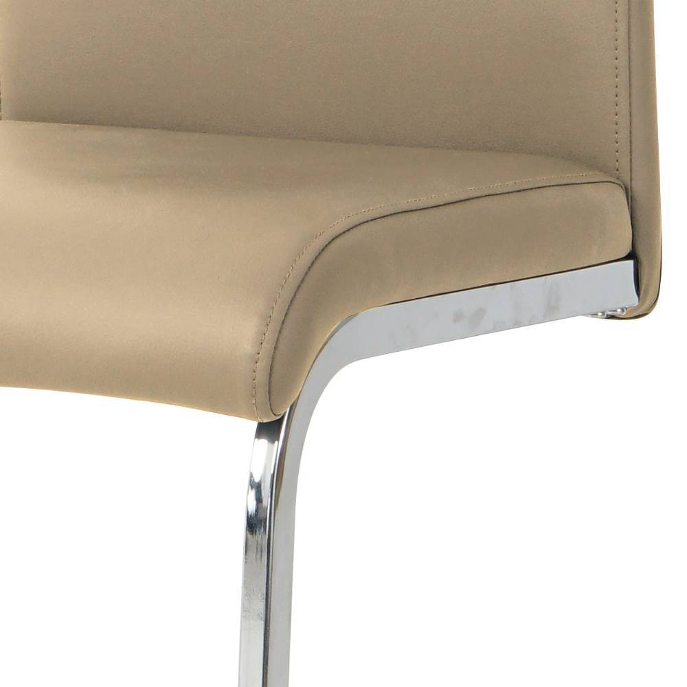 Freischwinger Stuhl Califonia in Taupe und Chromfarben (2er Set)