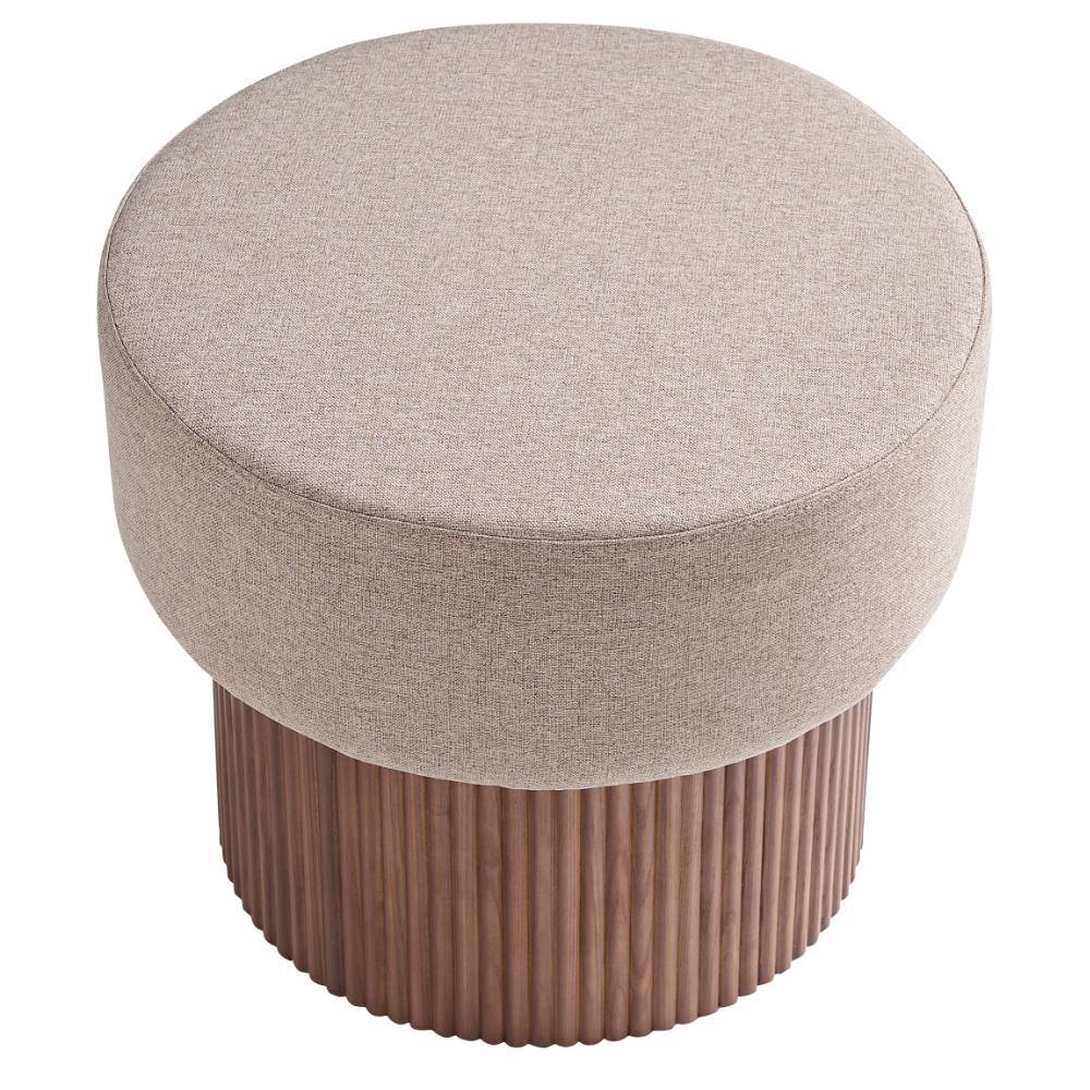 Hocker Calapus in Hellbraun und Walnussfarben