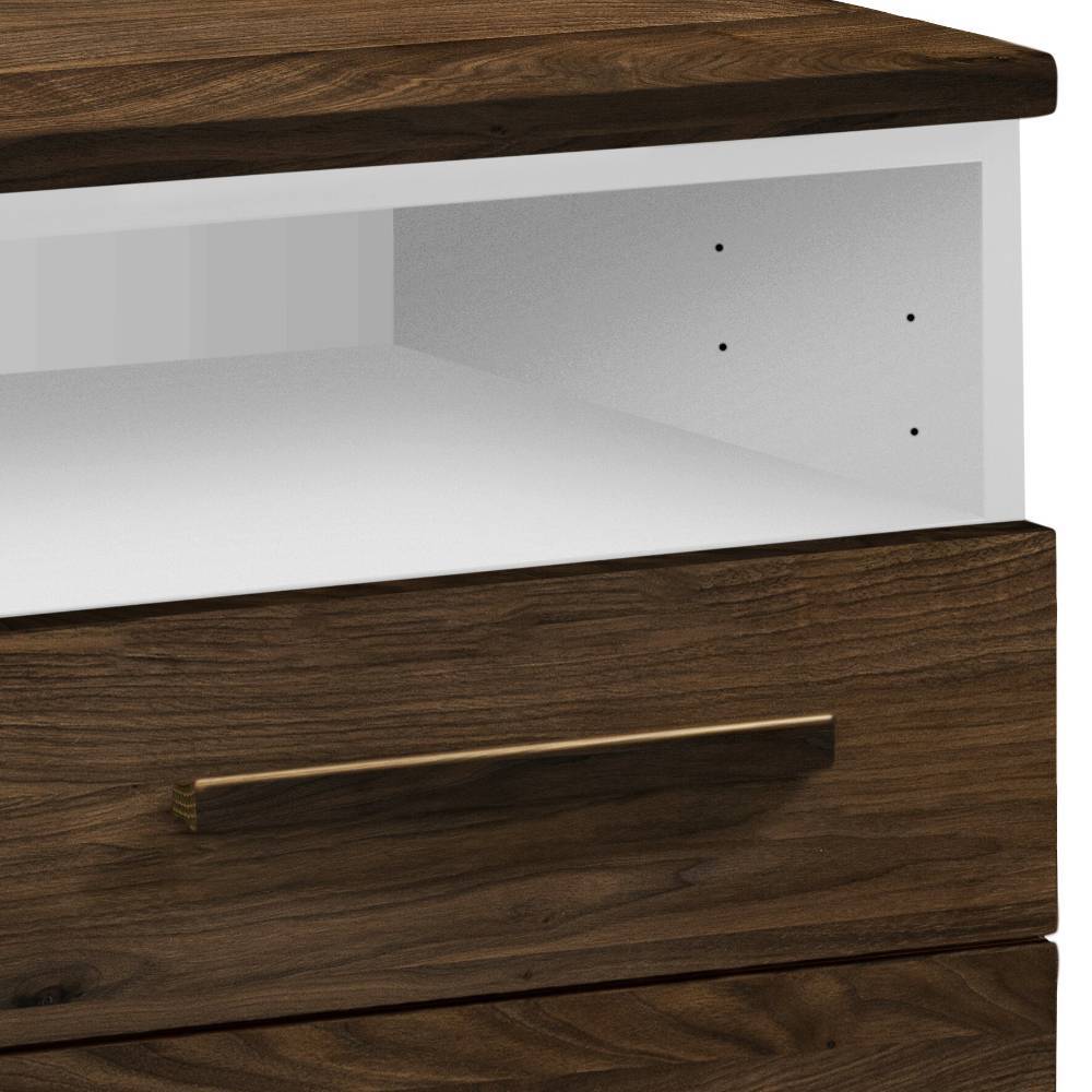 TV Sideboard Biledda in Nussbaumfarben und Weiß