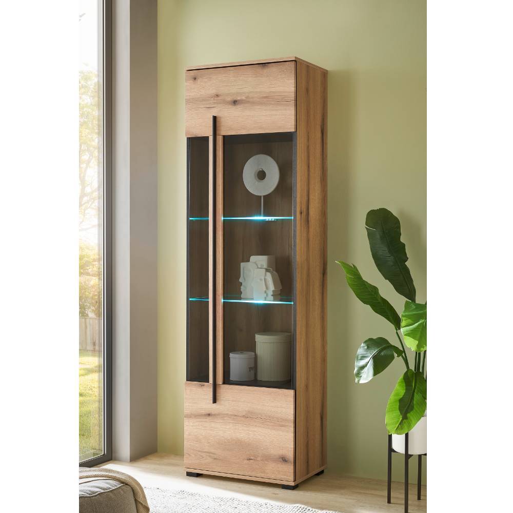 TV Wohnwand Cemutra in modernem Design - Eichefarben (vierteilig)