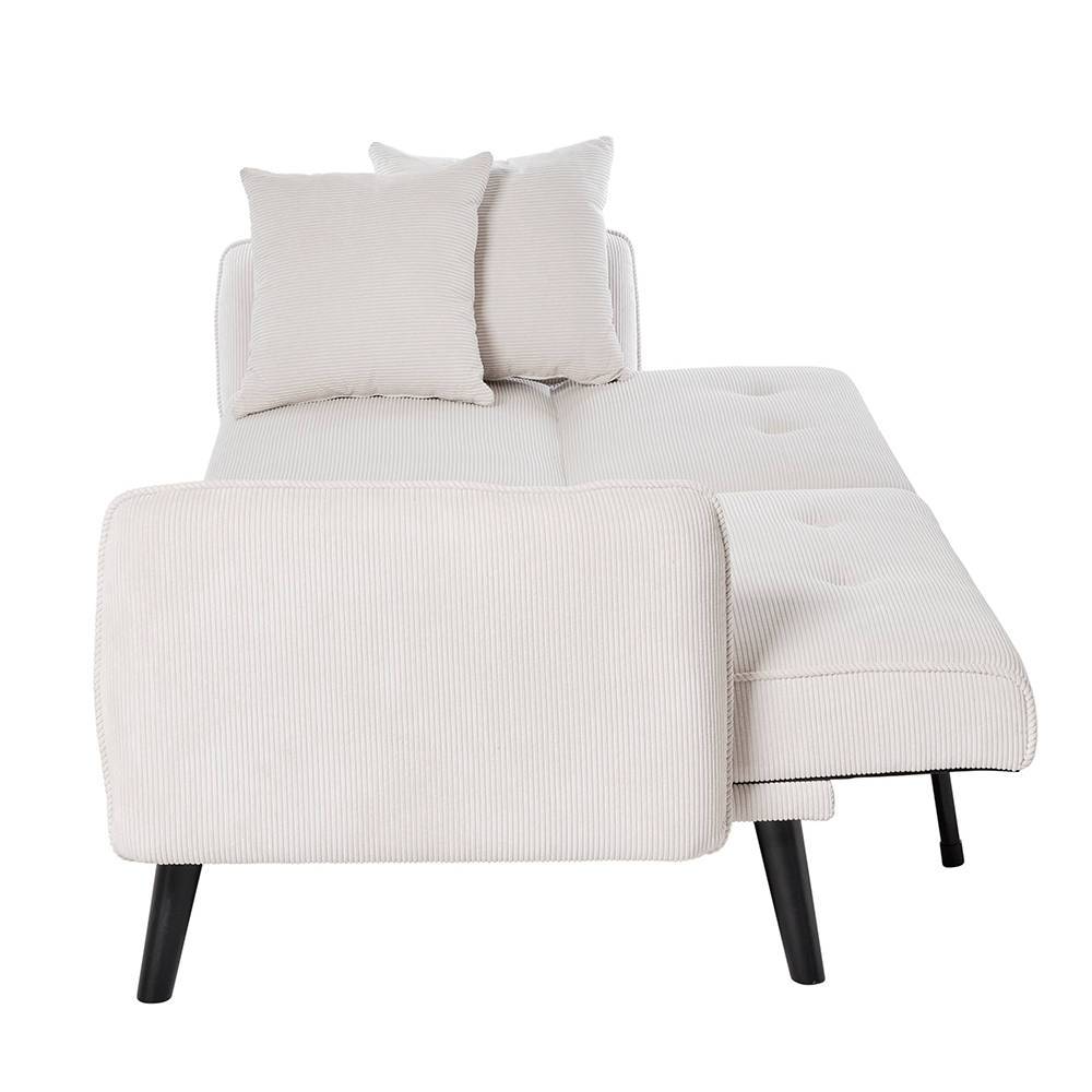 Schlafsofa Segradon in Offwhite mit Rücken Klappmechanik