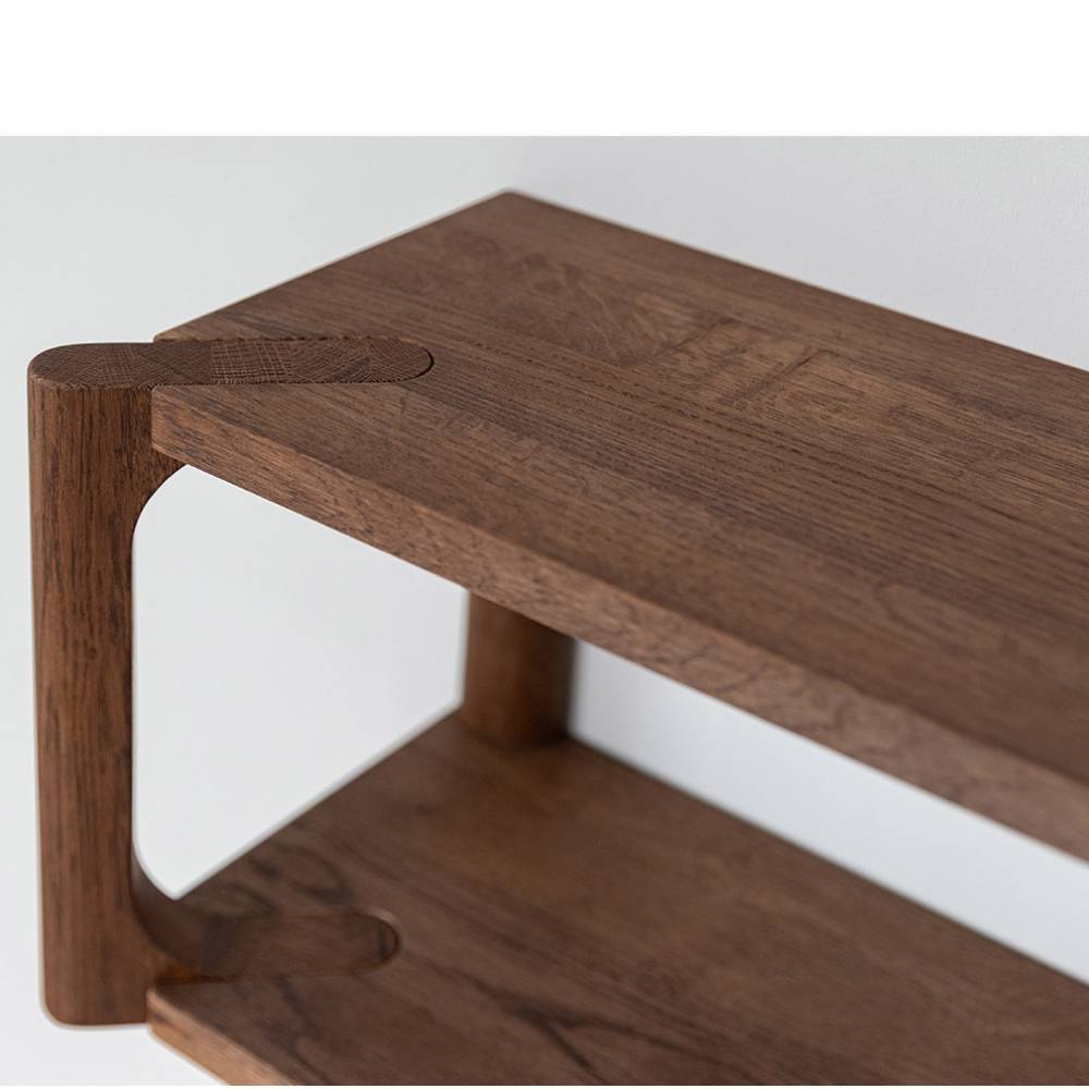 Wandgarderobe Sona in Eiche Tabacco mit Hutablage aus Holz