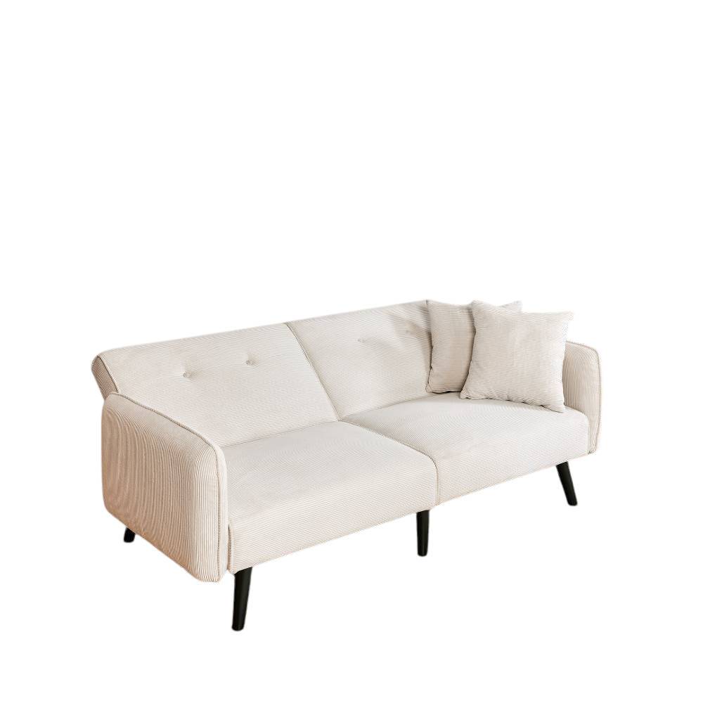 Schlafsofa Segradon in Offwhite mit Rücken Klappmechanik