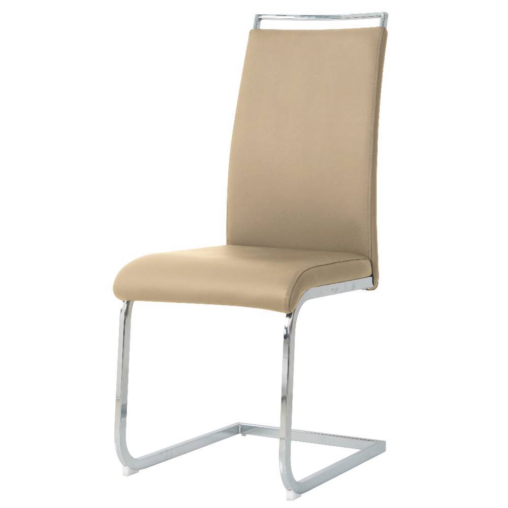 Freischwinger Stuhl Califonia in Taupe und Chromfarben (2er Set)