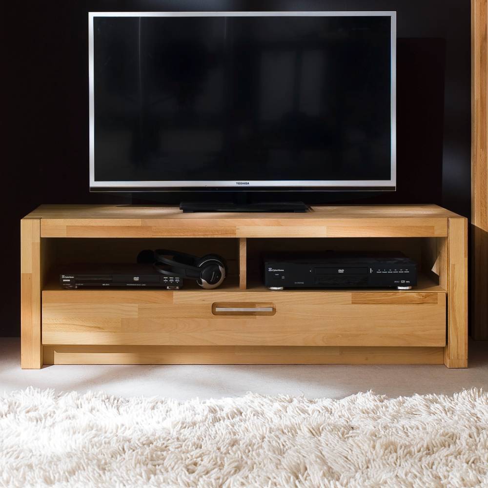 TV Lowboard Jameson aus Kernbuche Massivholz mit einer Schublade