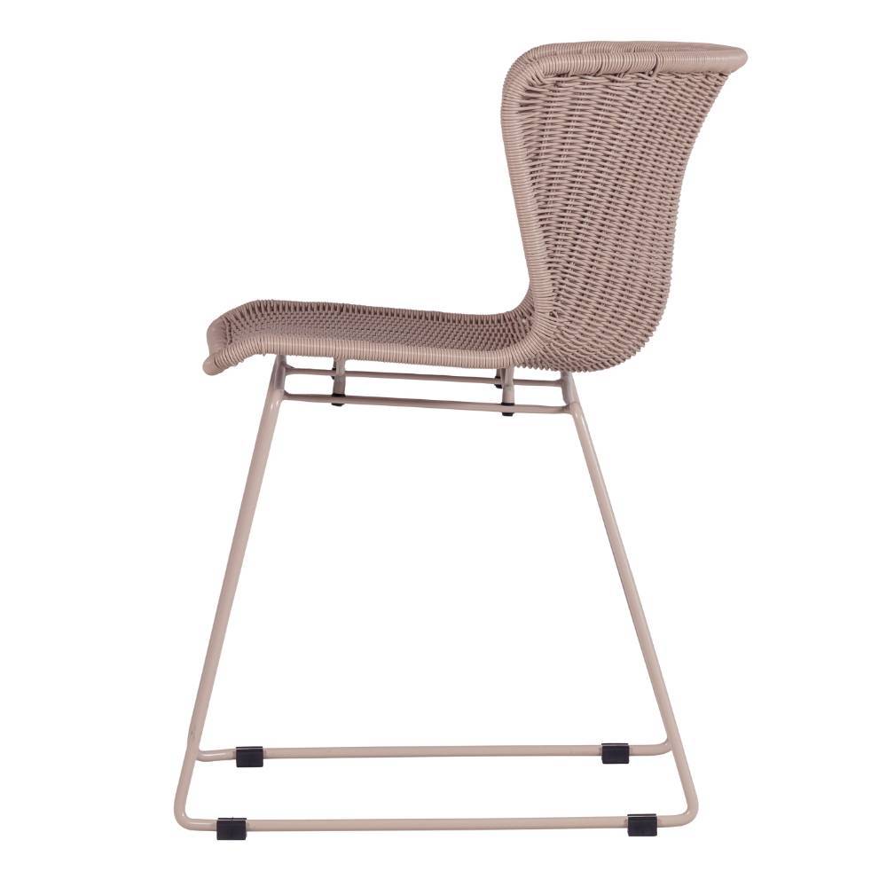 Outdoor Stühle Gabbya aus Kunstrattan mit Bügelgestell aus Metall (2er Set)
