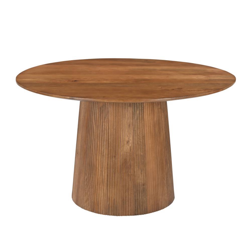 Holztisch massiv Bertylan in runder Form 130 cm breit