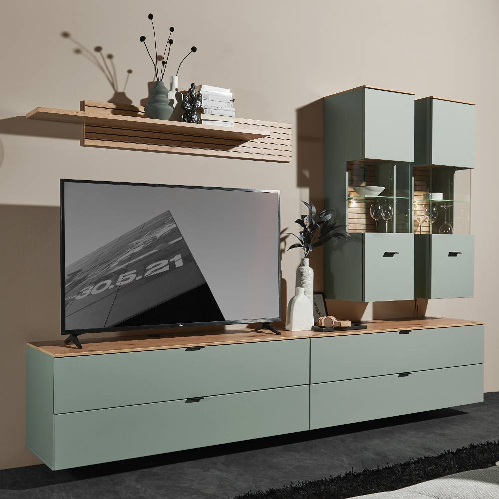 Wohnwand Ilitalcon in modernem Design für die Wandmontage (fünfteilig)