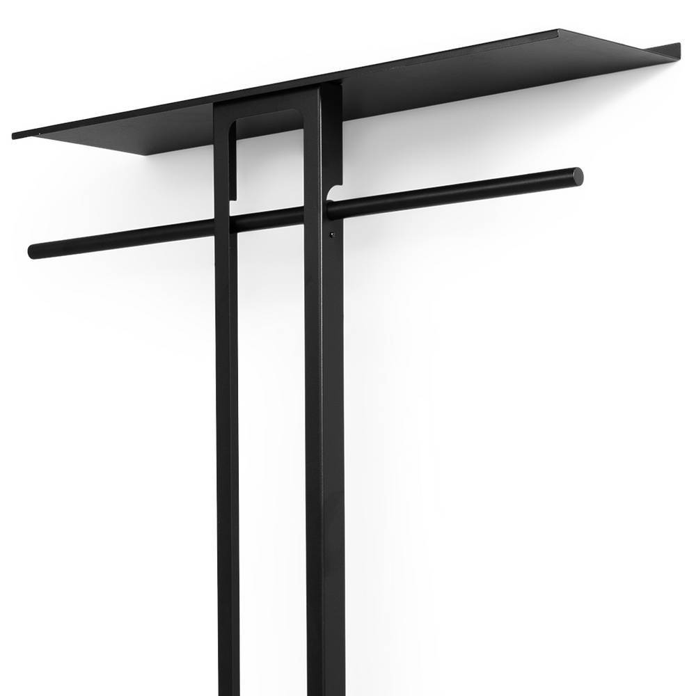 Wandgarderobe Danaha in Schwarz mit Hutablage aus Metall