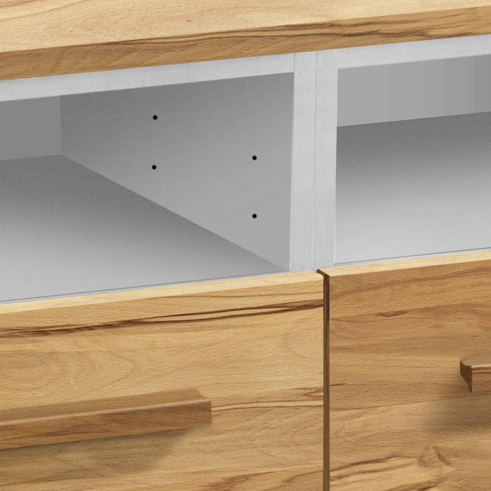 TV Lowboard Solida in Wildbuchefarben und Weiß
