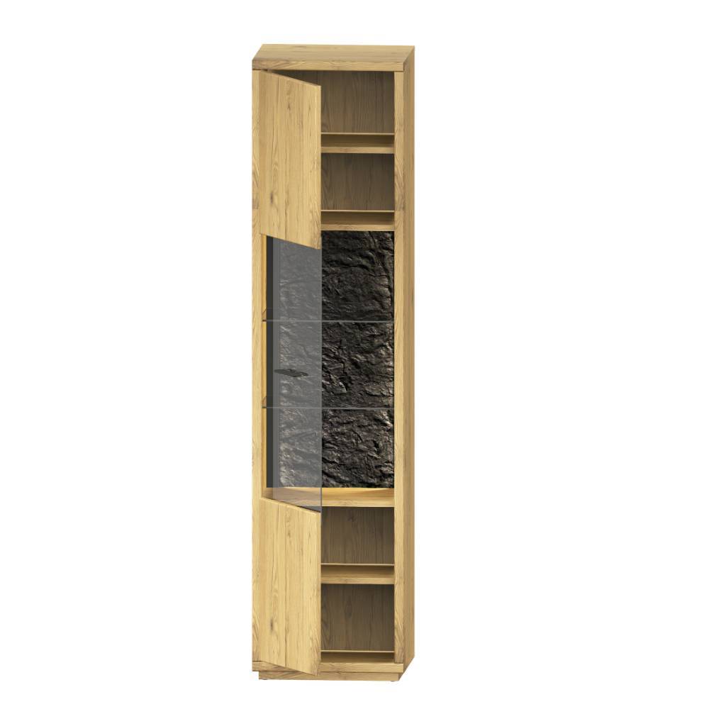 TV Wohnwand Ostoro in Wildeiche Bianco - modernes Design (dreiteilig)