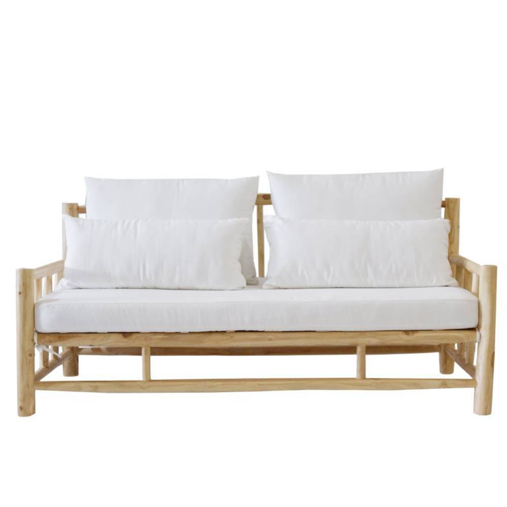 Dreisitzer Sofa Sekrar aus Teak Massivholz 180 cm breit