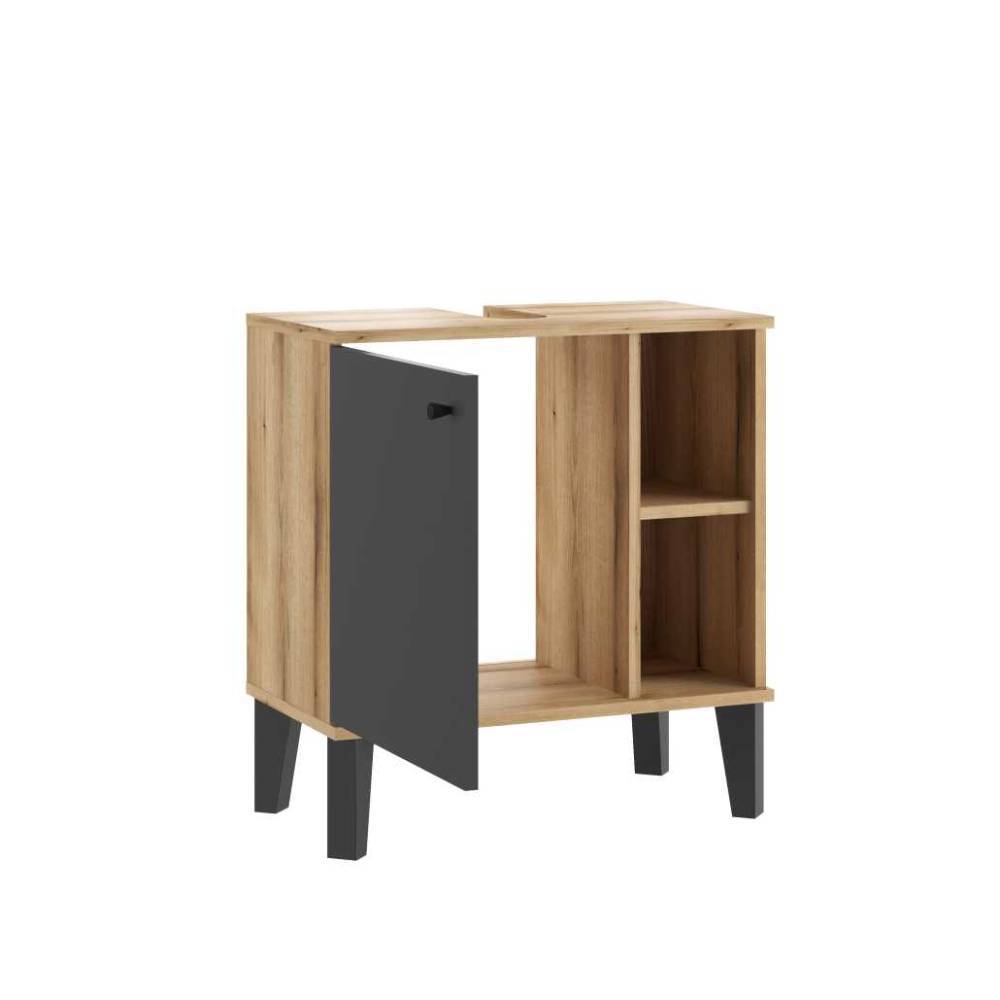 Badmöbel Set Pattinos 60 cm breit mit LED Beleuchtung (zweiteilig)