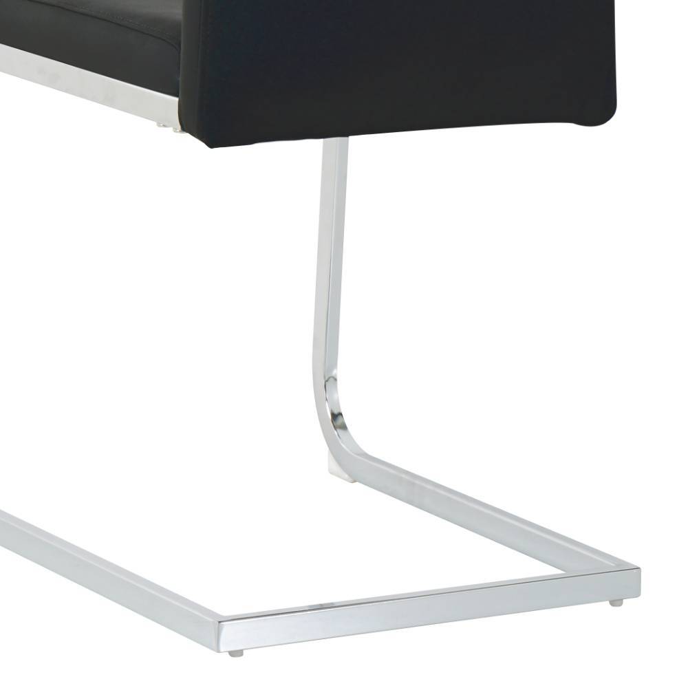 Freischwinger Londa in Schwarz aus Kunstleder (2er Set)