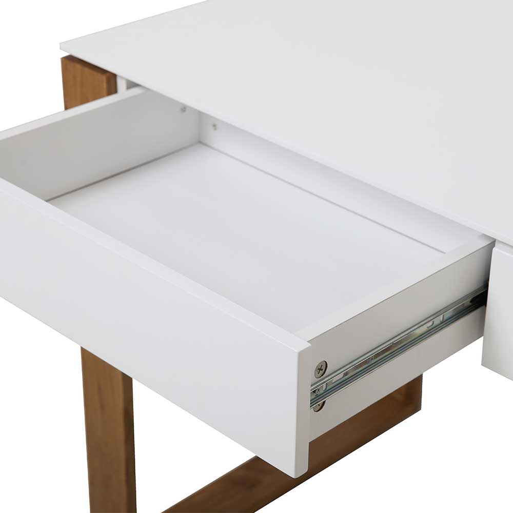Schuelerschreibtisch Presoma im Skandi Design in Weiß und Eiche