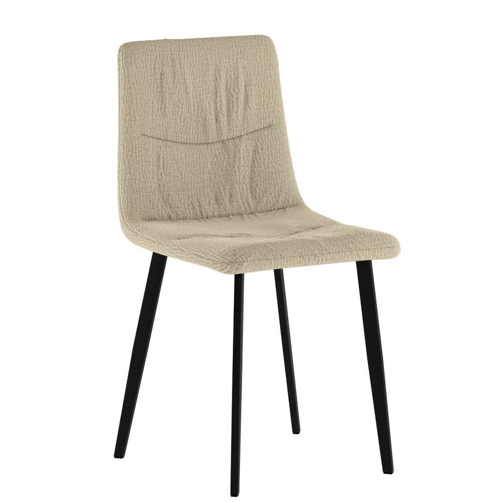 Esszimmerstuhl Madhu in Beige aus Strukturstoff (4er Set)