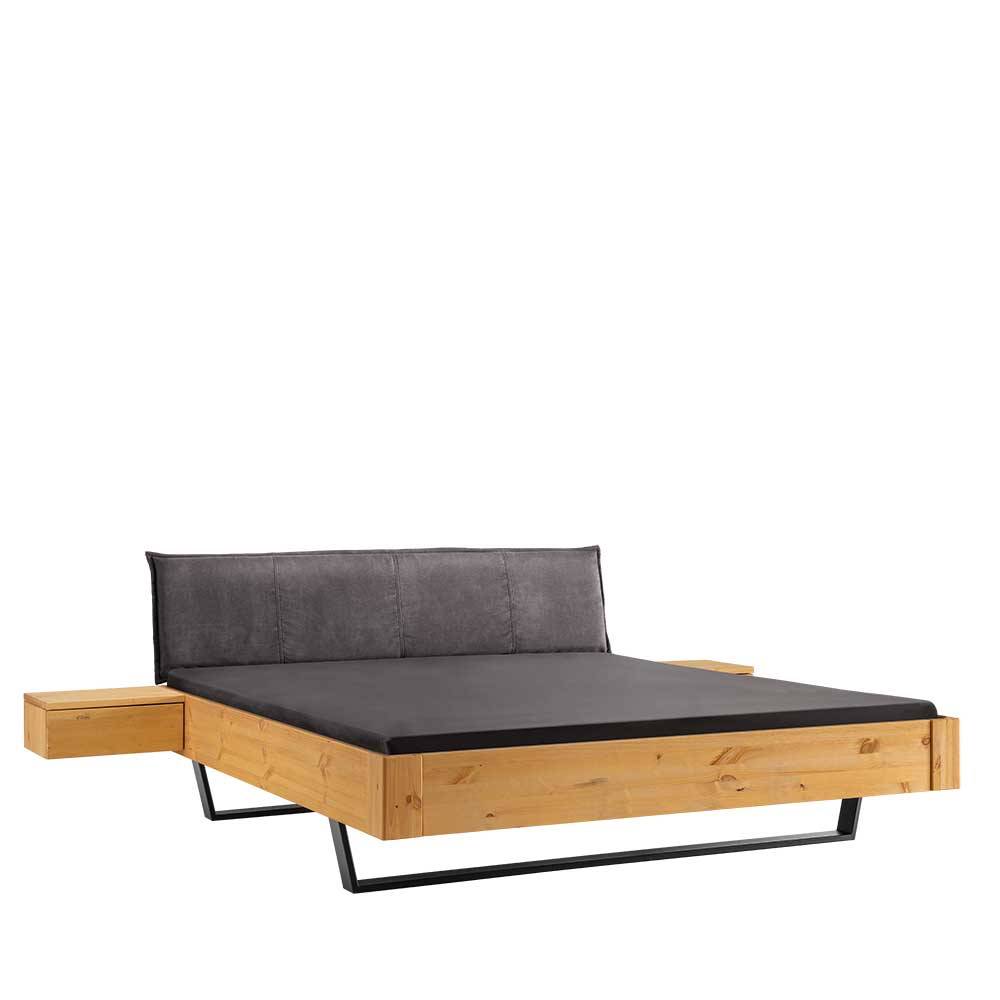 Doppelbett Brendas Kiefer Laugenfarben im Industry und Loft Stil