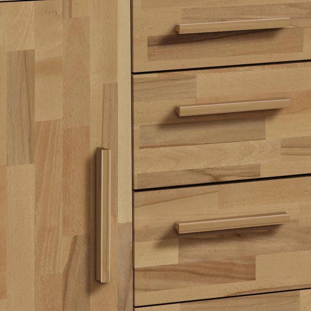 Schlafzimmer Kommode Matreos in Kernbuchefarben & Weiß mit Drehtür