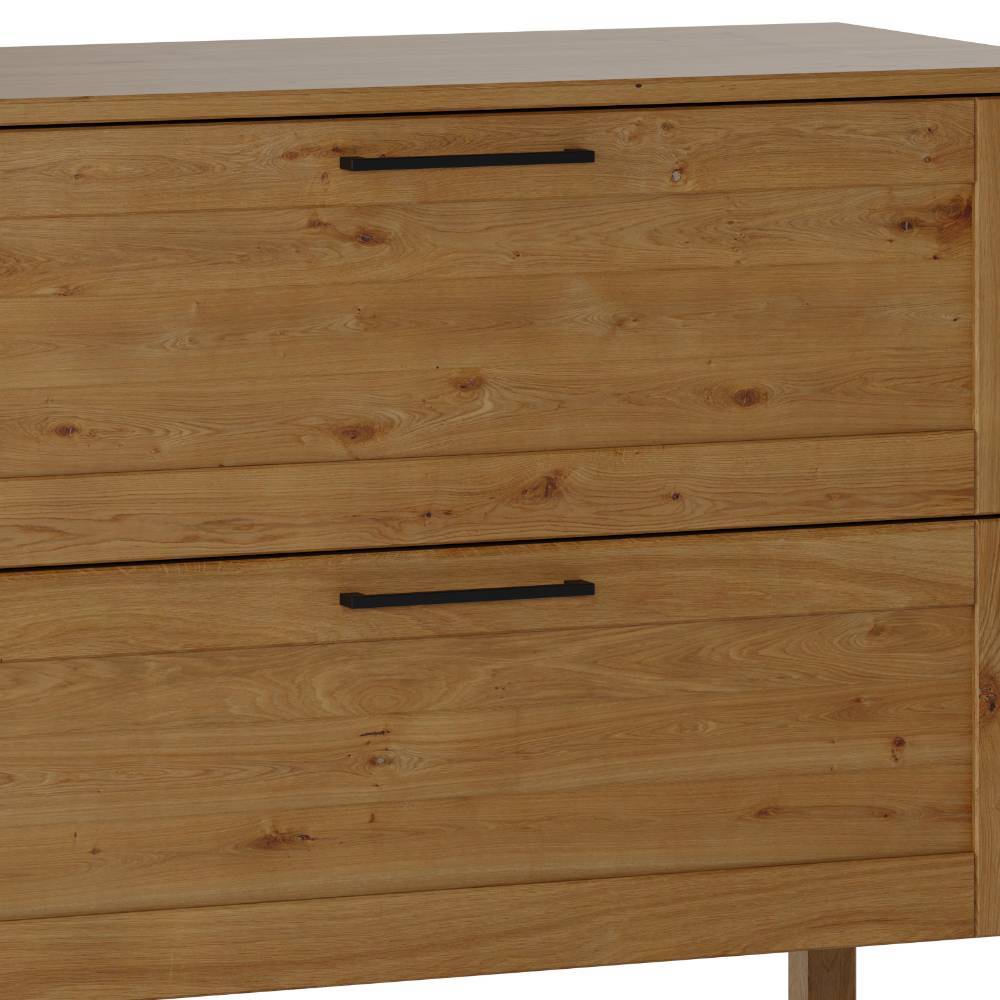 Kommode Vally aus Wildeiche Massivholz mit zwei Schubladen