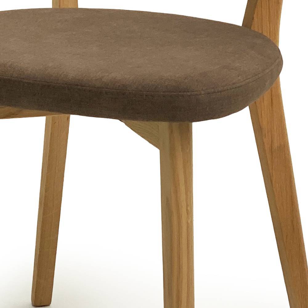 Polsterstuhl Esszimmer Buonco aus Webstoff und Wildeiche Massivholz (2er Set)