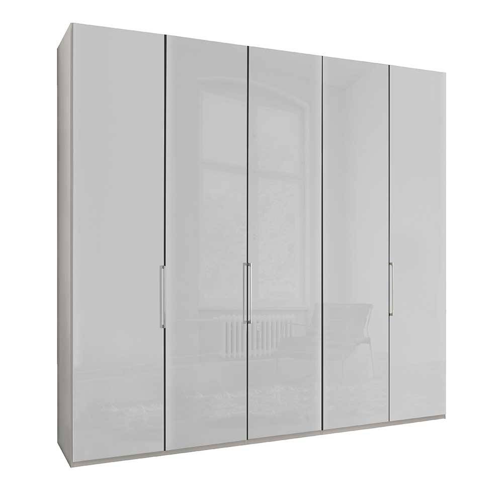 Falttüren Kleiderschrank Setterson in Weiß glasbeschichtet Made in Germany