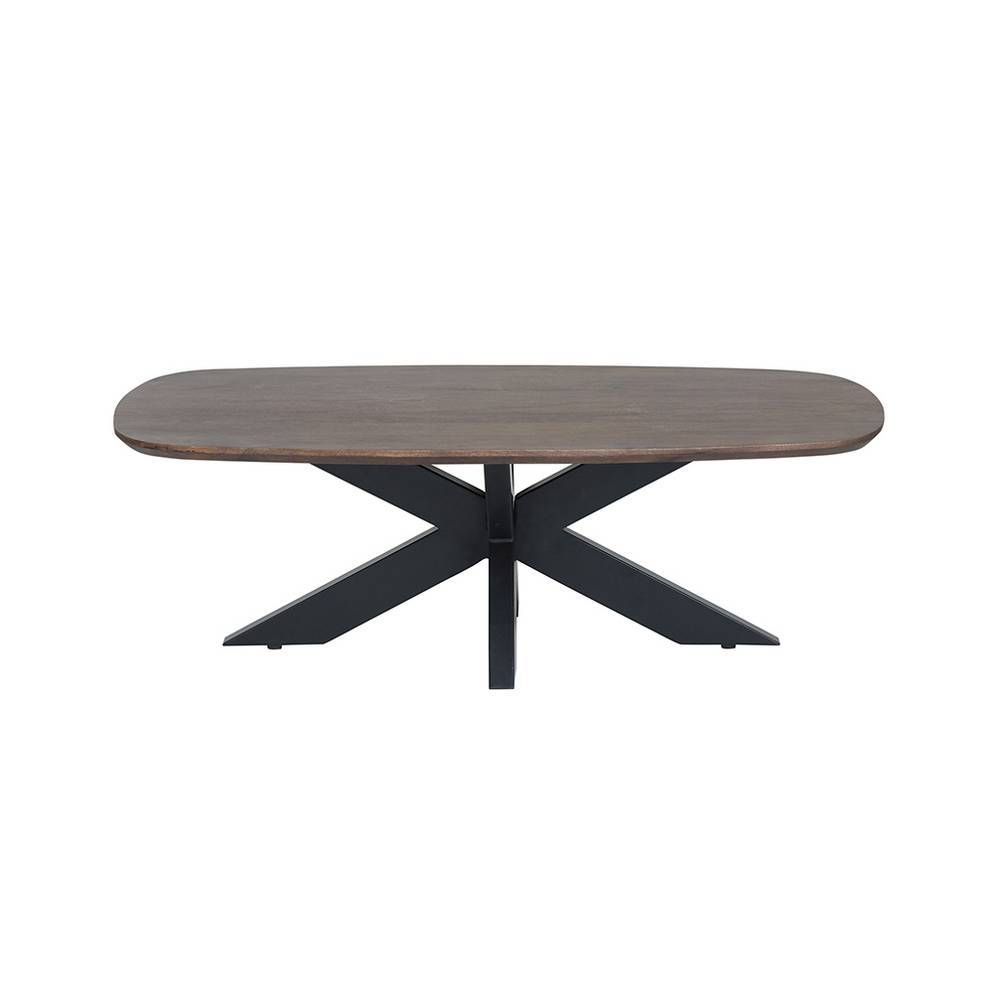 Couchtisch Lourette mit Spider Gestell und Massivholzplatte