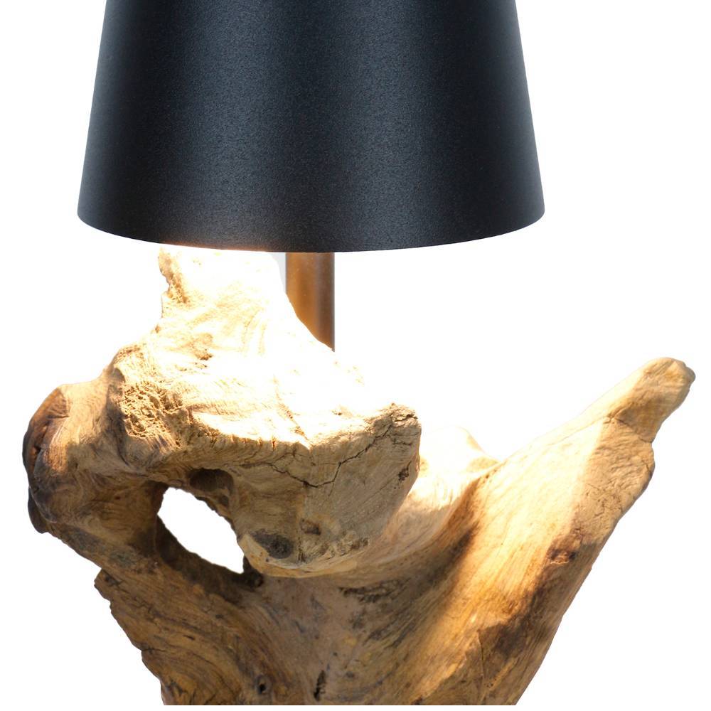 Akku Tischlampe Lihael aus Treibholz im mediterranen Stil