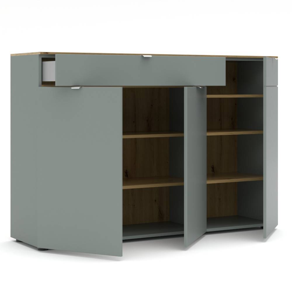 Sideboard modern Sua in Graugrün 150 cm breit