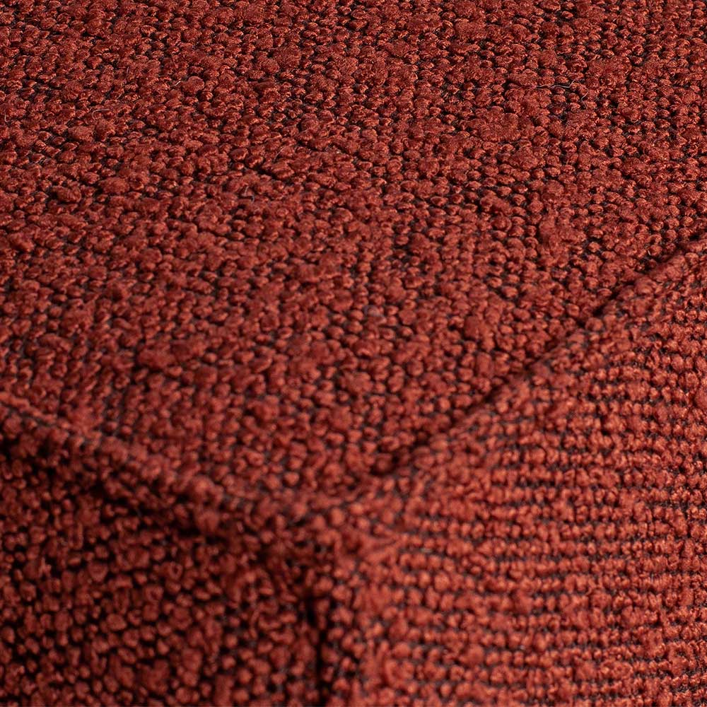 Boucle-Stoff Polsterhocker Kedniel in Rotbraun 80 cm breit