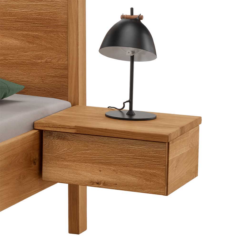 Wildeiche Doppelbett massiv Snoba Oberfläche geölt - 90 cm Kopfteil