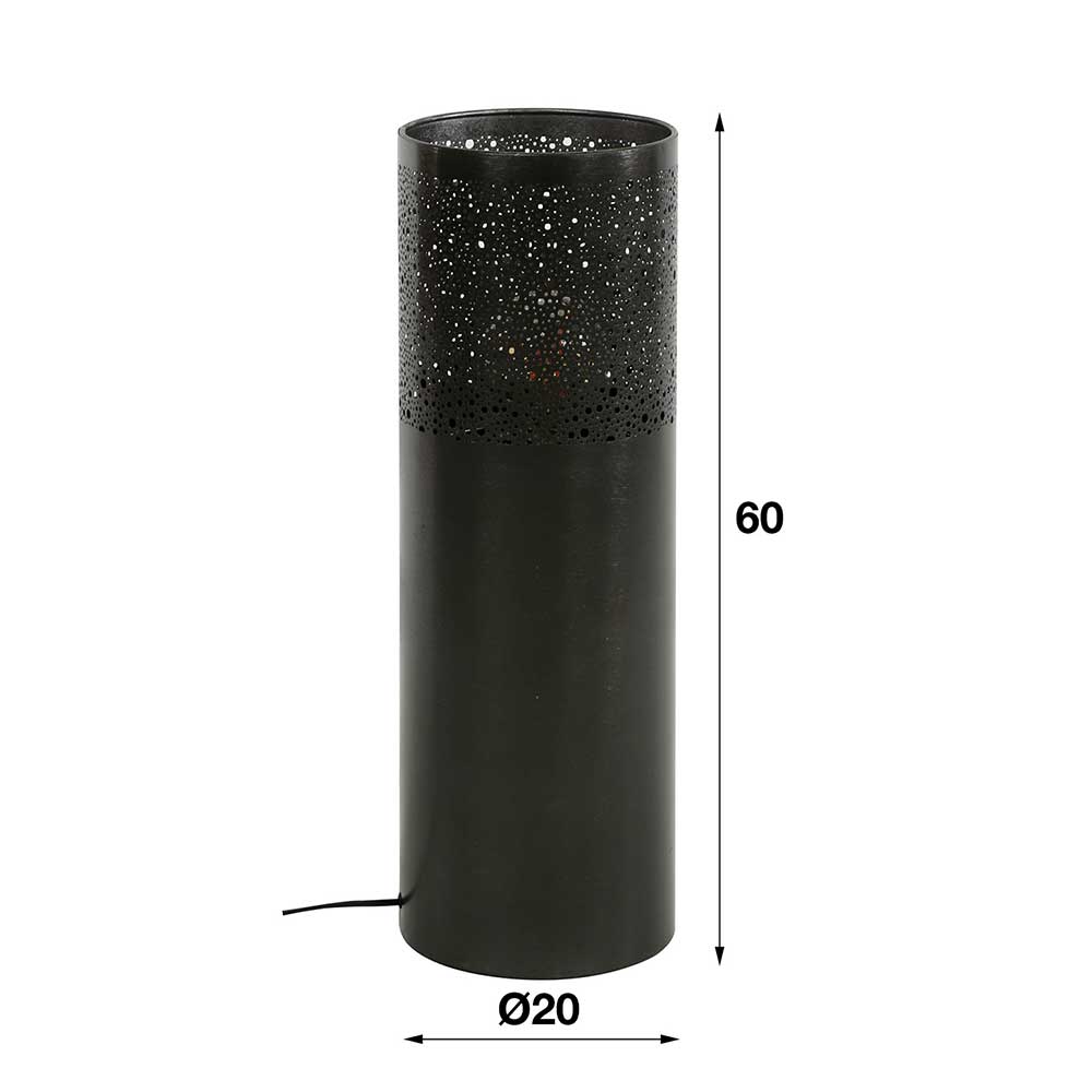 Industrial Stehleuchte Verian aus Metall in Schwarz Nickel