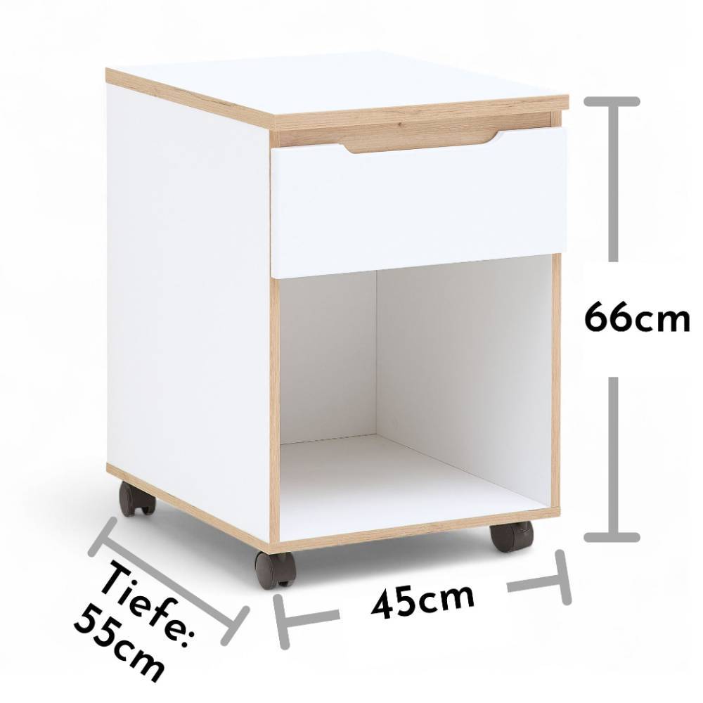 Rollcontainer Mariocavo mit einer Schublade 66 cm hoch