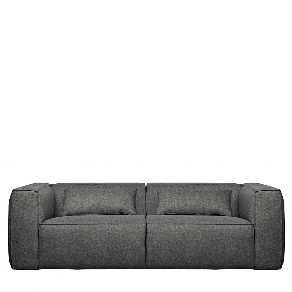 Dreisitzer Couch Vrisso mit grauem Stoffbezug in modernem Design