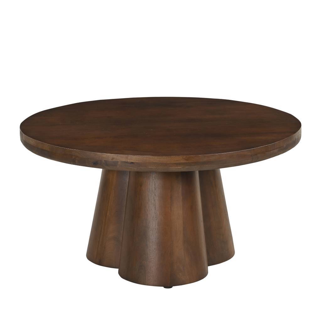 Massivtisch Iloca in Dunkelbraun 40 cm hoch