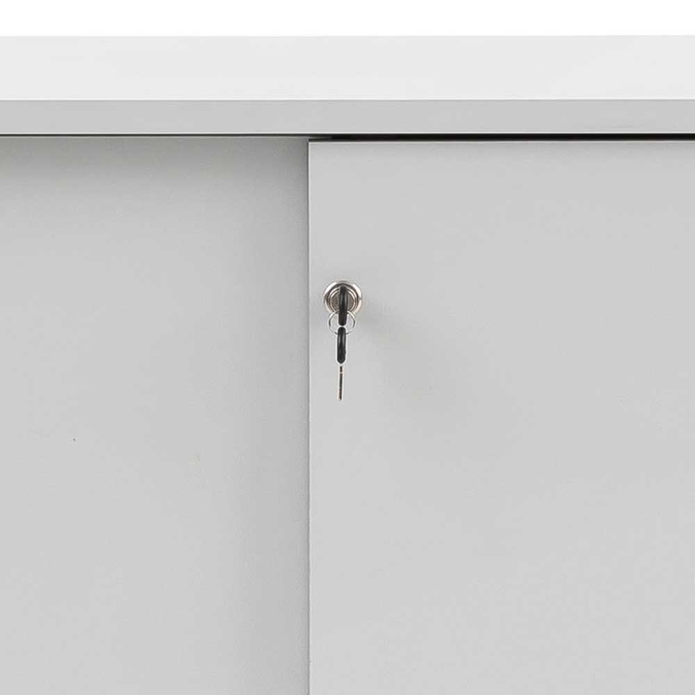 Büroschrank abschließbar Veziran in Lichtgrau 2 Schiebetüren