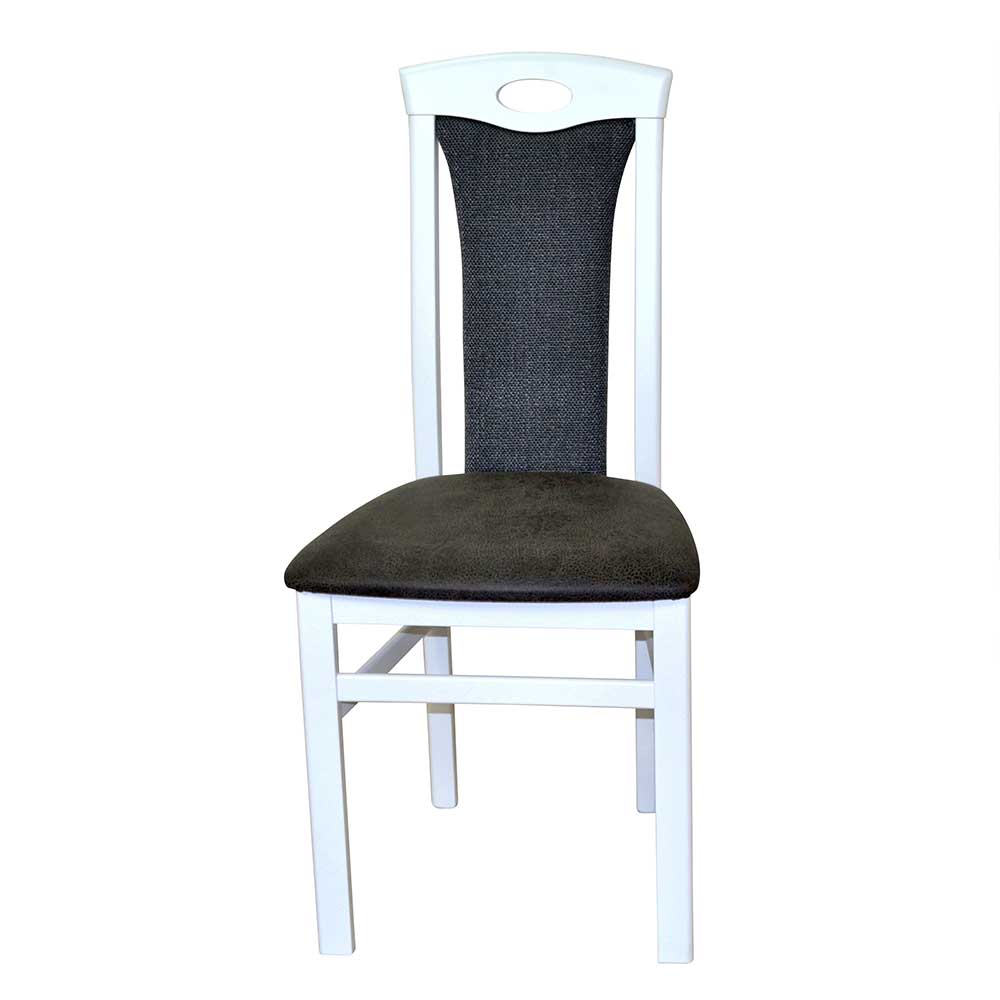 2 Stühle Gesa in Weiß & Anthrazit und modernem Design (2er Set)