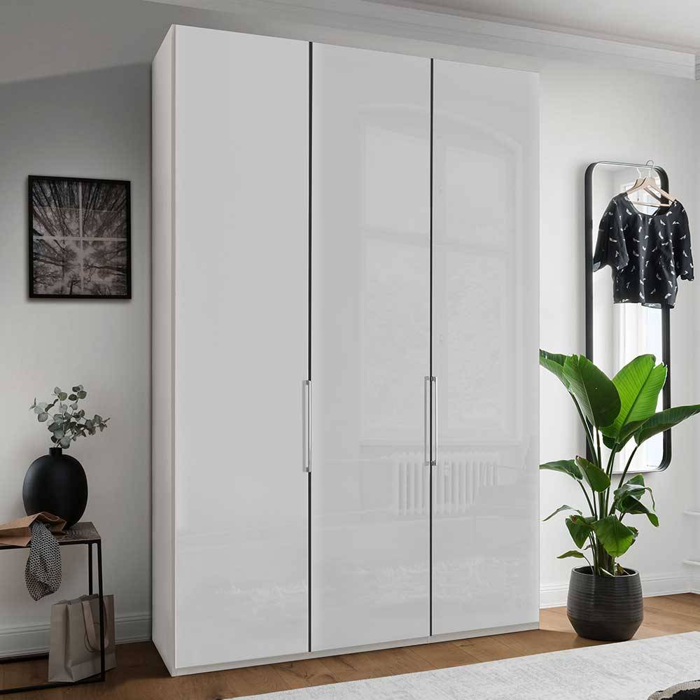 Schlafzimmerschrank Velverana in Weiß glasbeschichtet Made in Germany