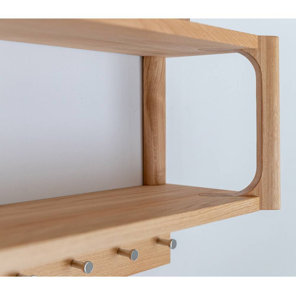 Wandgarderobe Gravura aus Eiche Massivholz mit Hutablage aus Holz