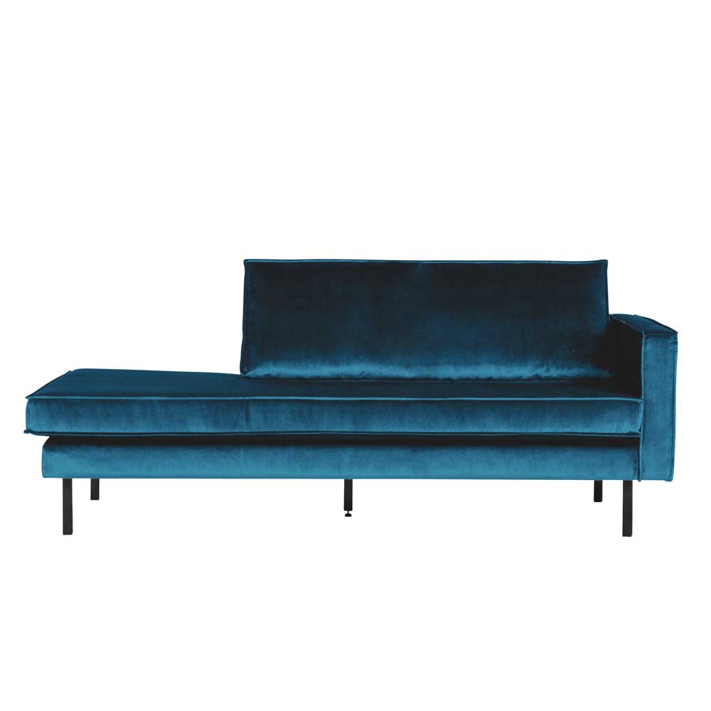 Retro Sofa Domago in Blau mit Samtbezug